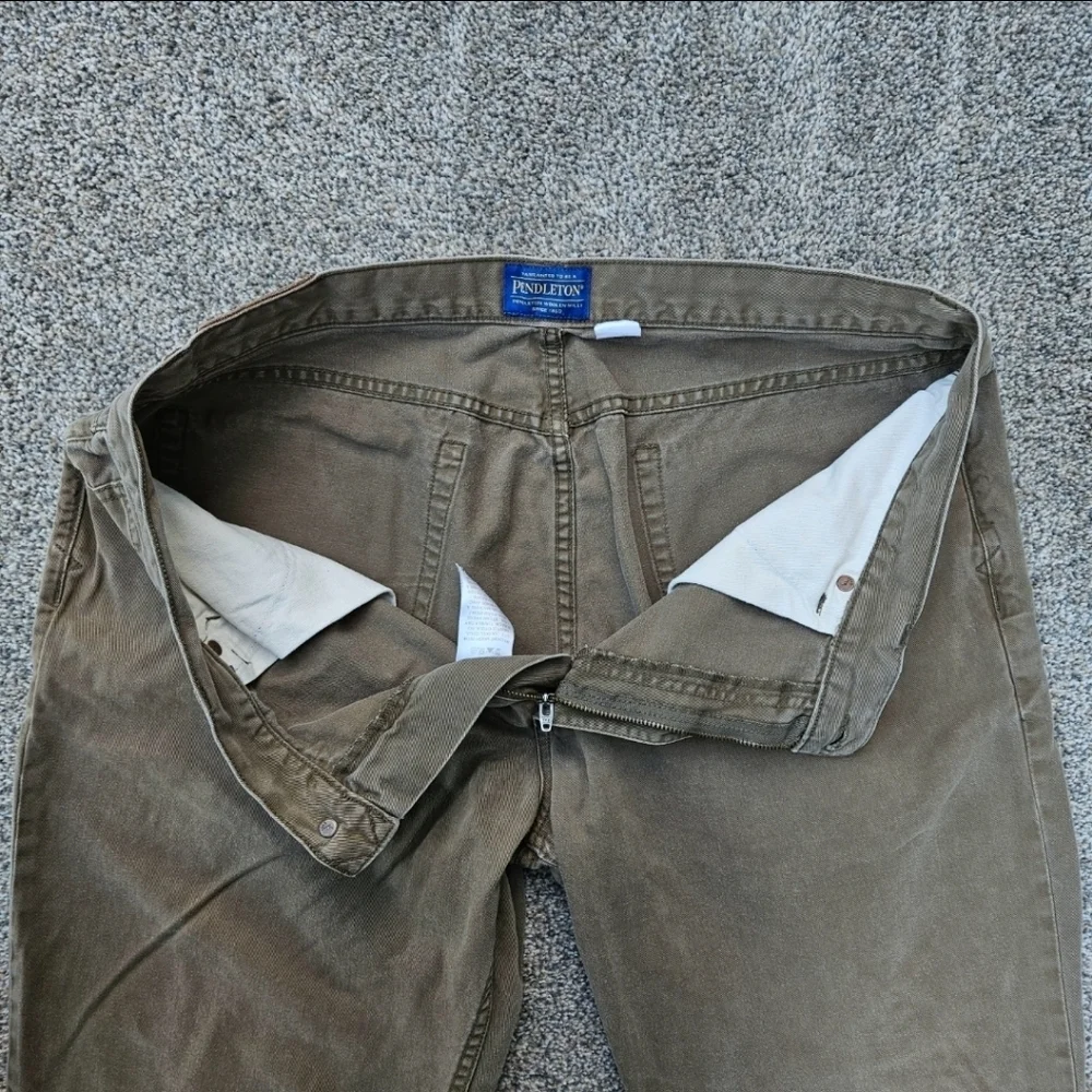 Pendleton Olive Green Khaki Pants Casual Fit 100% Cotton Jeans Mens Size 40x32